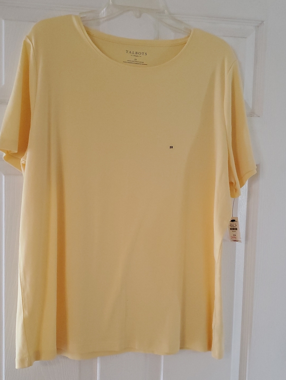 Talbots Pale Yellow Short-Sleeve Crewneck Tee